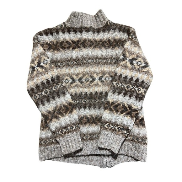 Vtg Lauren Ralph Lauren FairIsle Nordic Full Zip Llama Wool Sweater Cardigan S - Picture 10 of 12